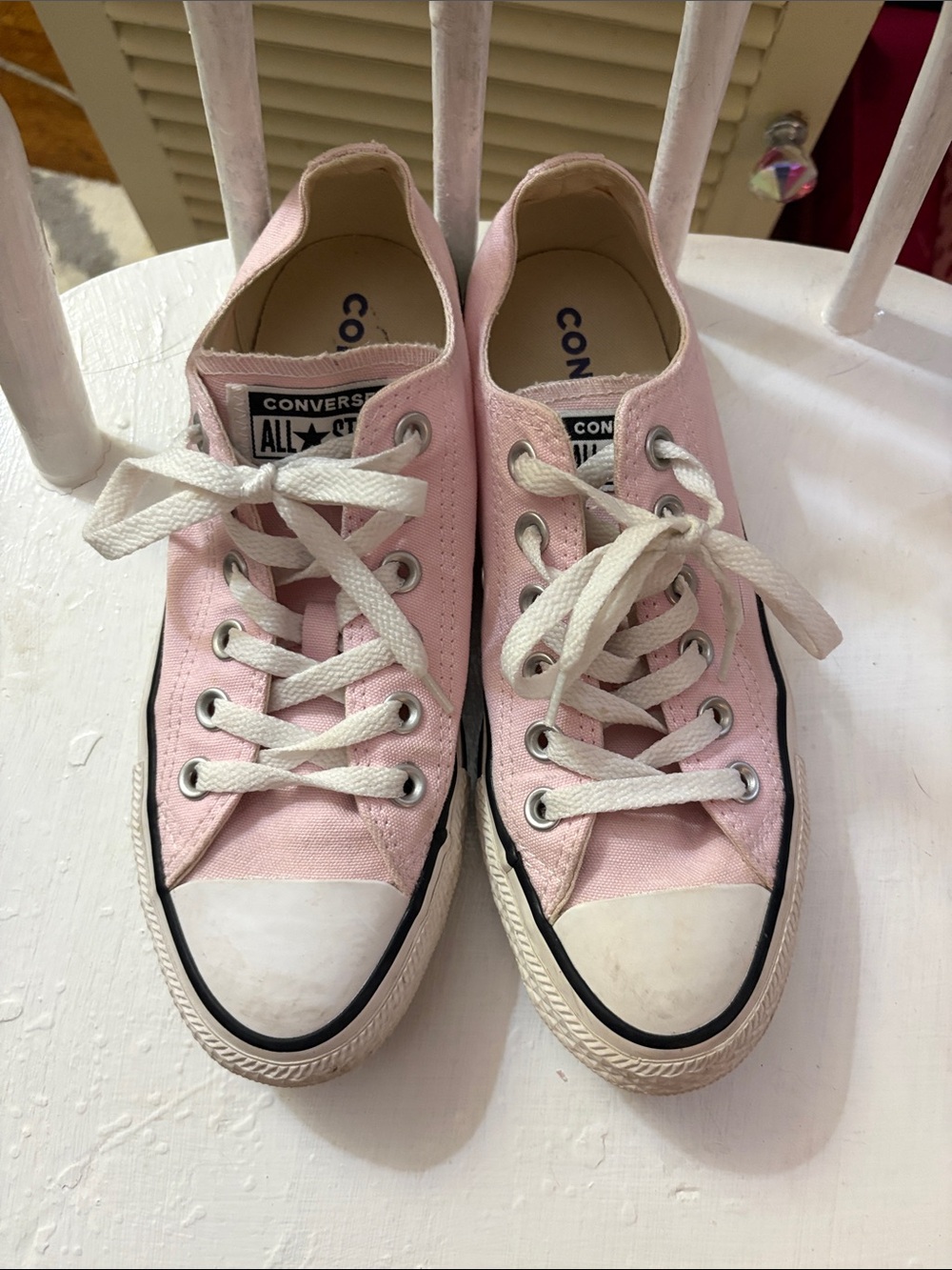 Converse Pink Low Top Canvas Sneakers